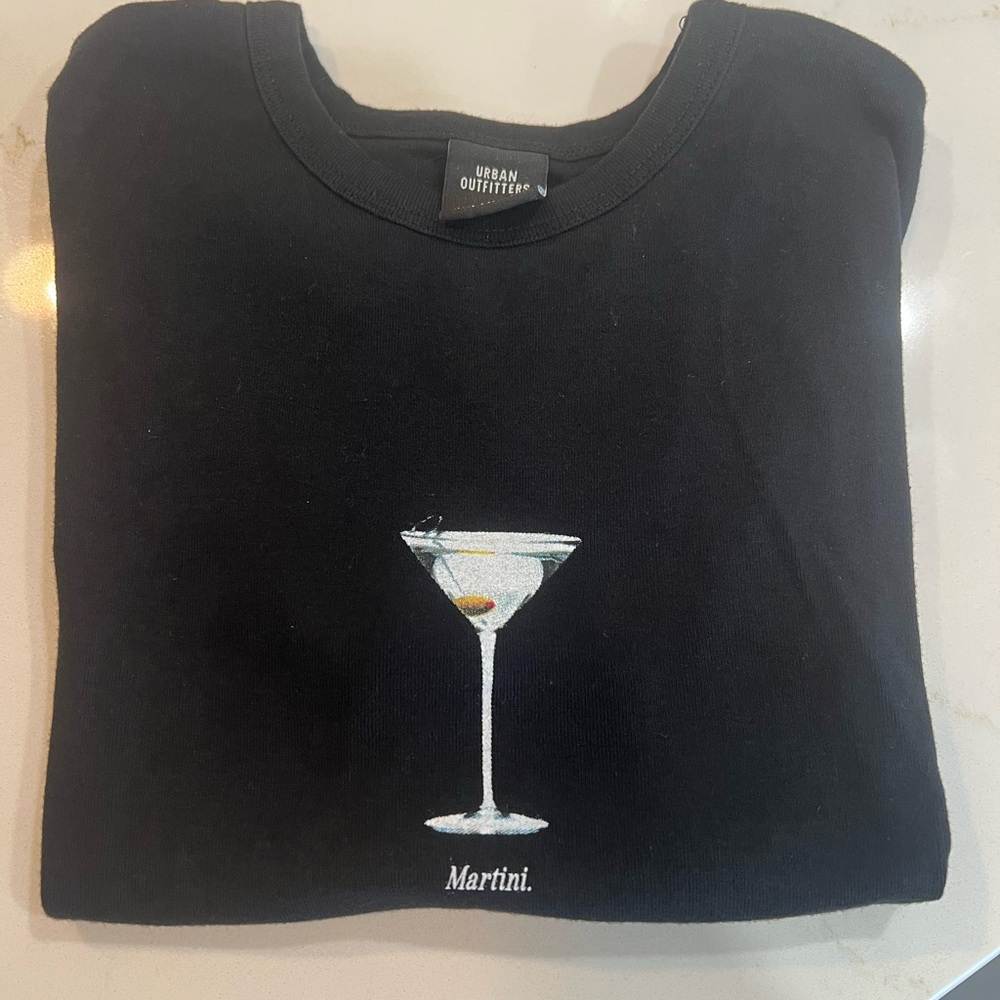 Urban Outfitters Black Martini Graphic Tee Nwot